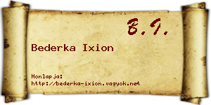 Bederka Ixion névjegykártya